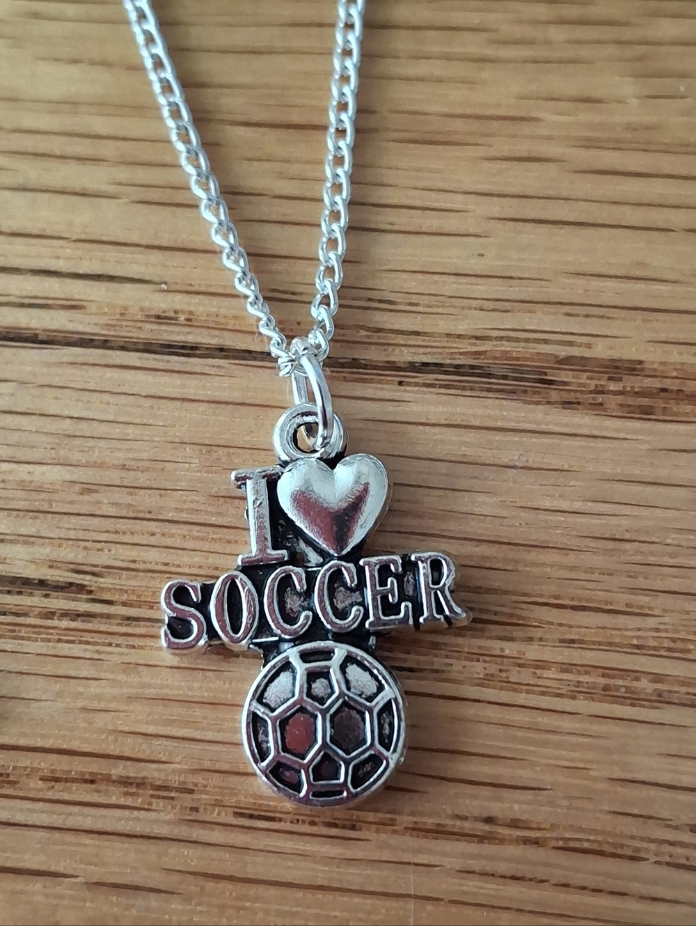 NWT Tibetan Silver 'I ♥ Soccer' Pendant Necklace
